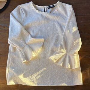 Karl Lagerfeld Cream Textured Blouse